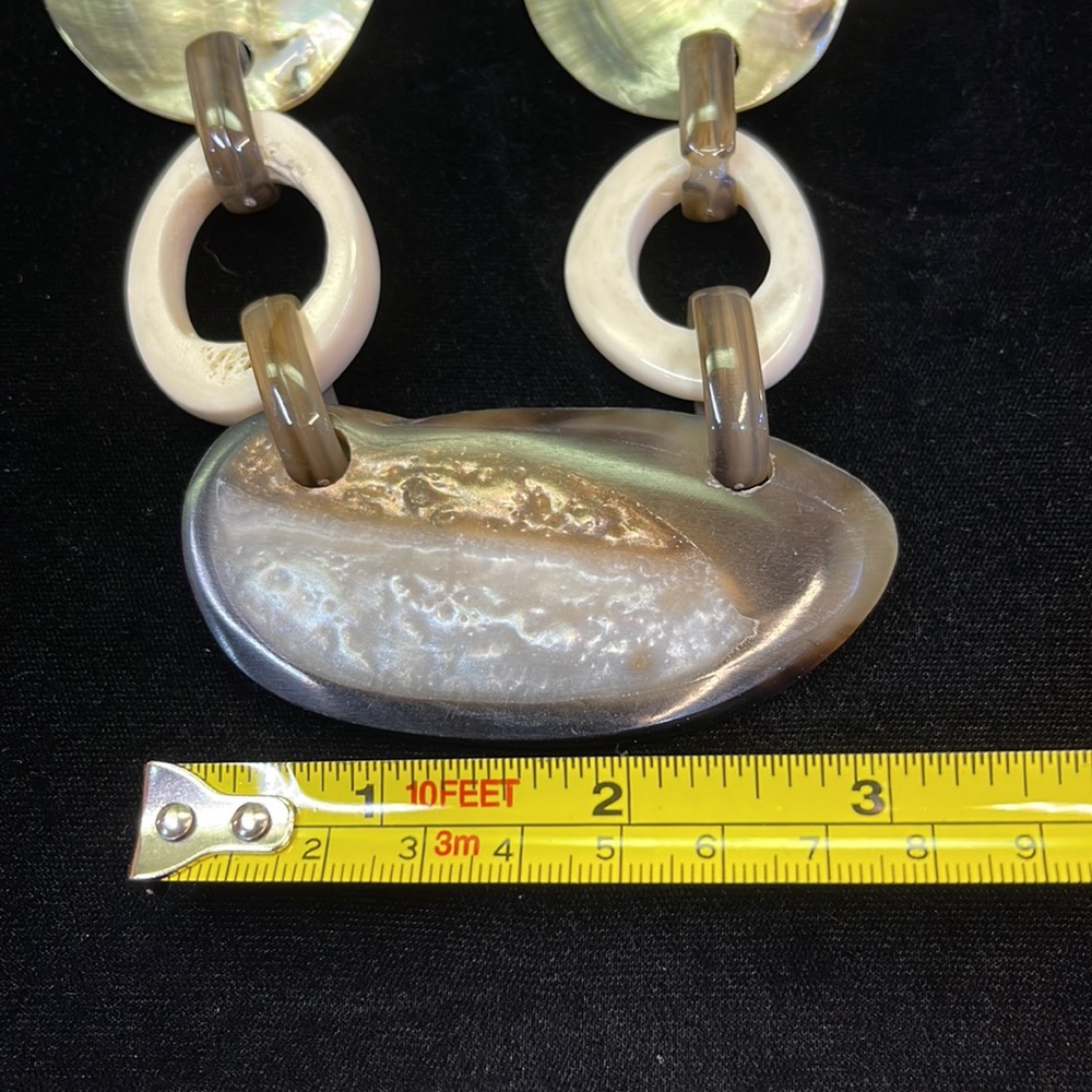 Statement Necklace Shells Beige/Brown - image 5
